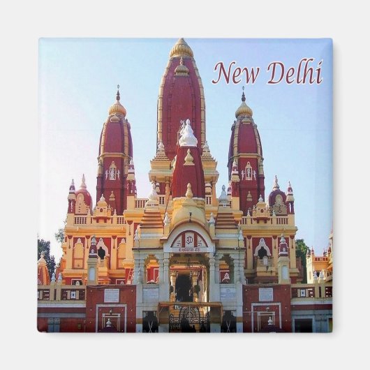 zIN022 New Delhi LAXMINARAYAN TEMPLE India、冷蔵庫 マグネット (正面)