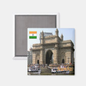 zIN025 MUMBAI，インド，アジア，冷蔵庫 マグネット (正面/裏面)