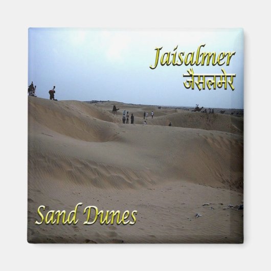 zIN028 Sand Dunes JAISALMEN,インド,アジア,冷蔵庫 マグネット (正面)