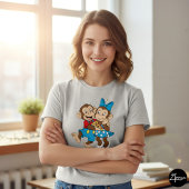 Zina and Mimo with a slice of pizza. Tシャツ