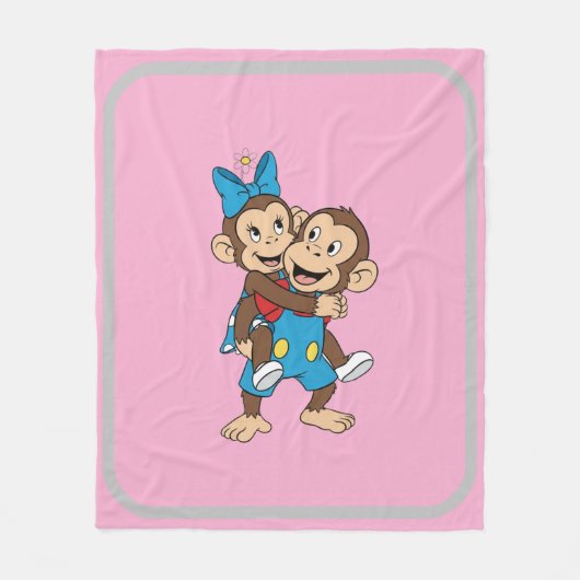 zina on mimo's back フリースブランケット (正面)