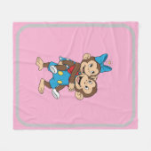 zina on mimo's back フリースブランケット (正面(横))