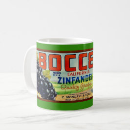 Zinfandel Grapes Bocce Label Mug コーヒーマグカップ