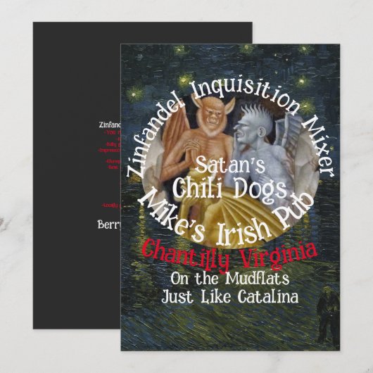 Zinfandel Inquisition Mixer Chantilly Virginia 招待状 (正面/裏面)