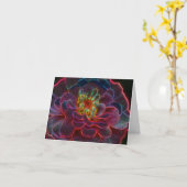 Zinnia Abstract Flower Art Note カード (黄色い花)