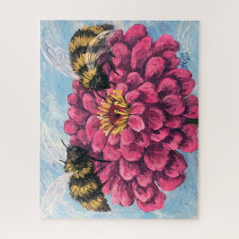 Zinnia and Bees Puzzle ジグソーパズル