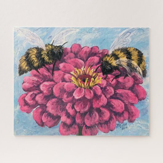 Zinnia and Bees Puzzle ジグソーパズル (横)