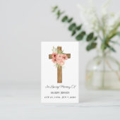 Zinnia Cross Memorial Funeral Prayer Card 名刺 (スタンド正面)