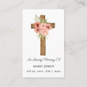 Zinnia Cross Memorial Funeral Prayer Card 名刺 (正面)