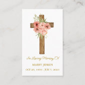 Zinnia Cross Memorial Funeral Prayer Card 名刺 (正面)