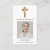 Zinnia Cross Memorial Photo Funeral Prayer Card 名刺 (正面)