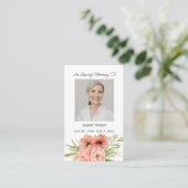Zinnia Memorial Photo Funeral Prayer Card 名刺 (スタンド正面)