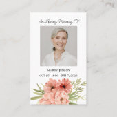 Zinnia Memorial Photo Funeral Prayer Card 名刺 (正面)