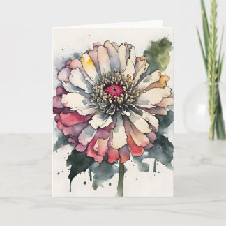 Zinnia - Watercolor flowers カード