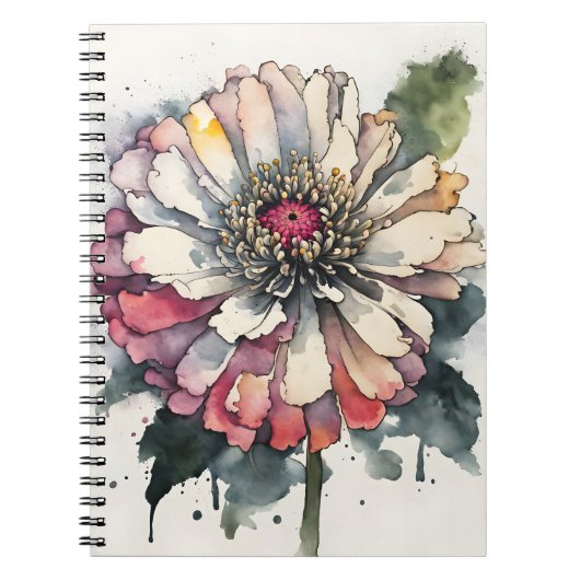 Zinnia - Watercolor flowers ノートブック (正面)