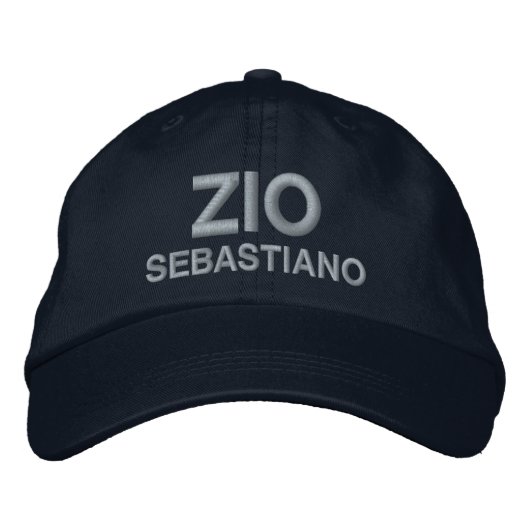 Zio Embroidered Cap Custom Gift for Italian Uncle 刺繍入りキャップ (正面)