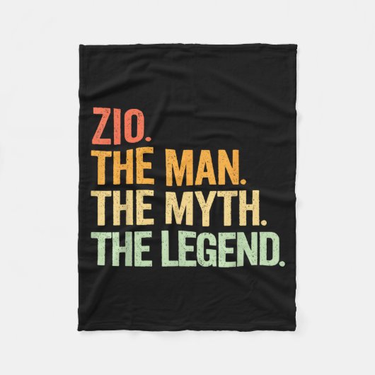 Zio Man Myth Legend Retro Artwork フリースブランケット (正面)