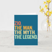 Zio Man Myth Legend Retro Illustration カード (黄色い花)