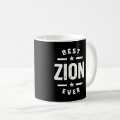 Zion名パーソナライズされた前誕生日 コーヒーマグカップ (正面右)