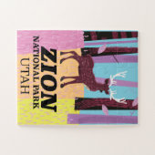 Zion国立公園ユタ旅行ポスター。 ジグソーパズル (横)
