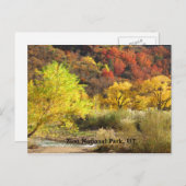 Zion国立公園ユタ秋色風景区 ポストカード (正面/裏面)