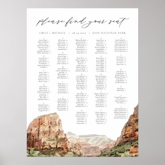 ZION国立公園座席表 ポスター (正面)