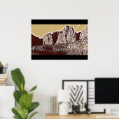 zion国立公園 ポスター (ホームオフィス)