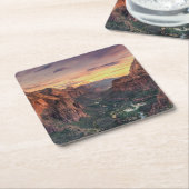 Zion渓谷の国立公園 スクエアペーパーコースター (アングル)