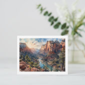 Zion Canyon at Sunrise,  ポストカード (スタンド正面)