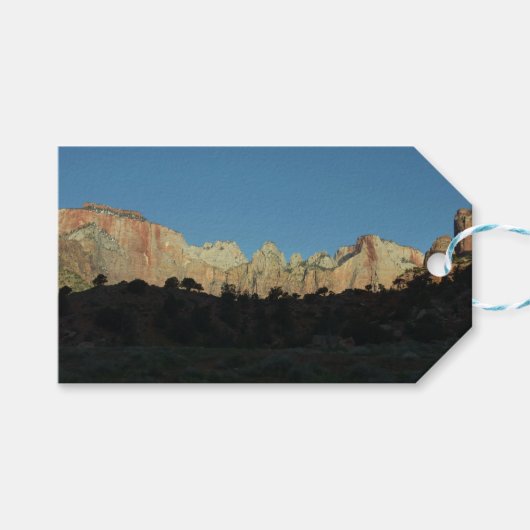Zion National Parkの朝赤岩 ギフトタグ (正面(横))