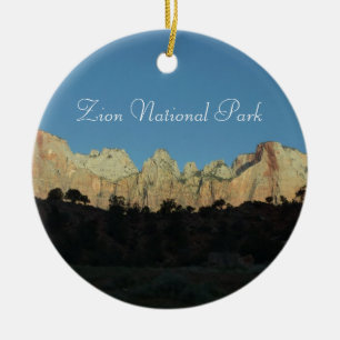 Zion National Parkの朝赤岩 セラミックオーナメント