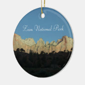 Zion National Parkの朝赤岩 セラミックオーナメント (左)