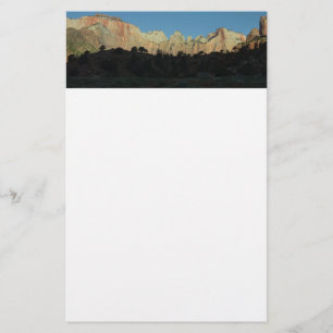 Zion National Parkの朝赤岩 便箋