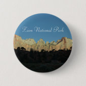 Zion National Parkの朝赤岩 缶バッジ (正面)