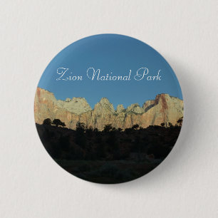 Zion National Parkの朝赤岩 缶バッジ