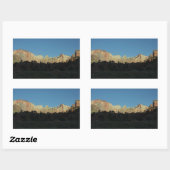 Zion National Parkの朝赤岩 長方形シール (シート)