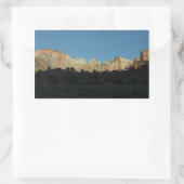 Zion National Parkの朝赤岩 長方形シール (バッグ)