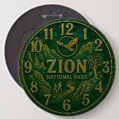 Zion National Park Canyon Hiking and Eagle Art 缶バッジ (正面&裏面)