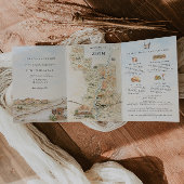 Zion National Park Map | Desert Wedding 三つ折り招待状