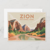 Zion National Park Postcard Vintage ポストカード (正面/裏面)