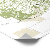 Zion National Park Retro Street Map ポスター (角)