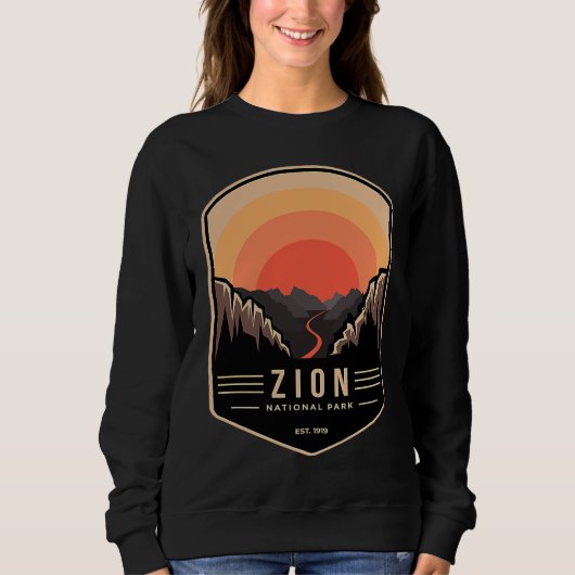 Zion National Park Retro Vintage スウェットシャツ (正面)