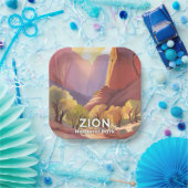 Zion National Park | Travel Watercolor ペーパープレート (パーティー)