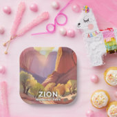 Zion National Park | Travel Watercolor ペーパープレート (パーティー)