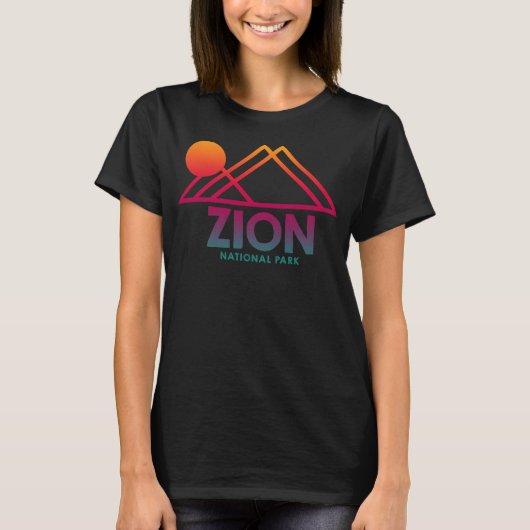 Zion National Park Utah土産UTアウトライン無料 Tシャツ (正面)