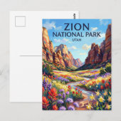 Zion National Park Utah ポストカード (正面/裏面)