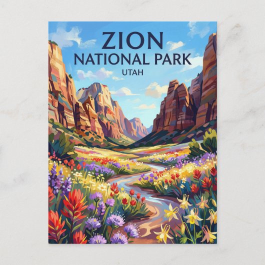 Zion National Park Utah ポストカード (正面)