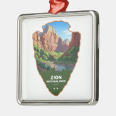 Zion National Park Utah Arrowhead メタルオーナメント (左)