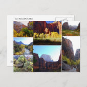 Zion National Park, Utah, Collageはがき ポストカード (正面/裏面)