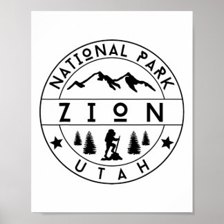 Zion National Park Utah Hiker Nature Hiking Outdoo ポスター
